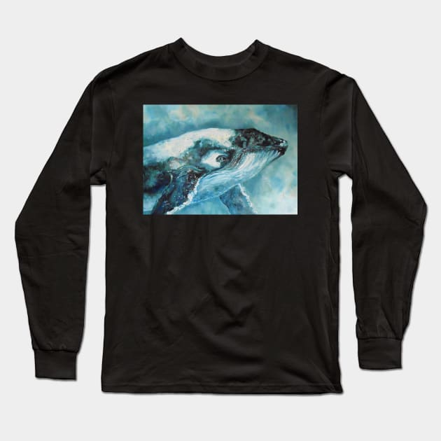 Whale Long Sleeve T-Shirt by Kuhtina